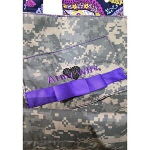 Camouflage Carry Tote Bag Embroidered Army Wife Military Army‎ Medium Size Bag
